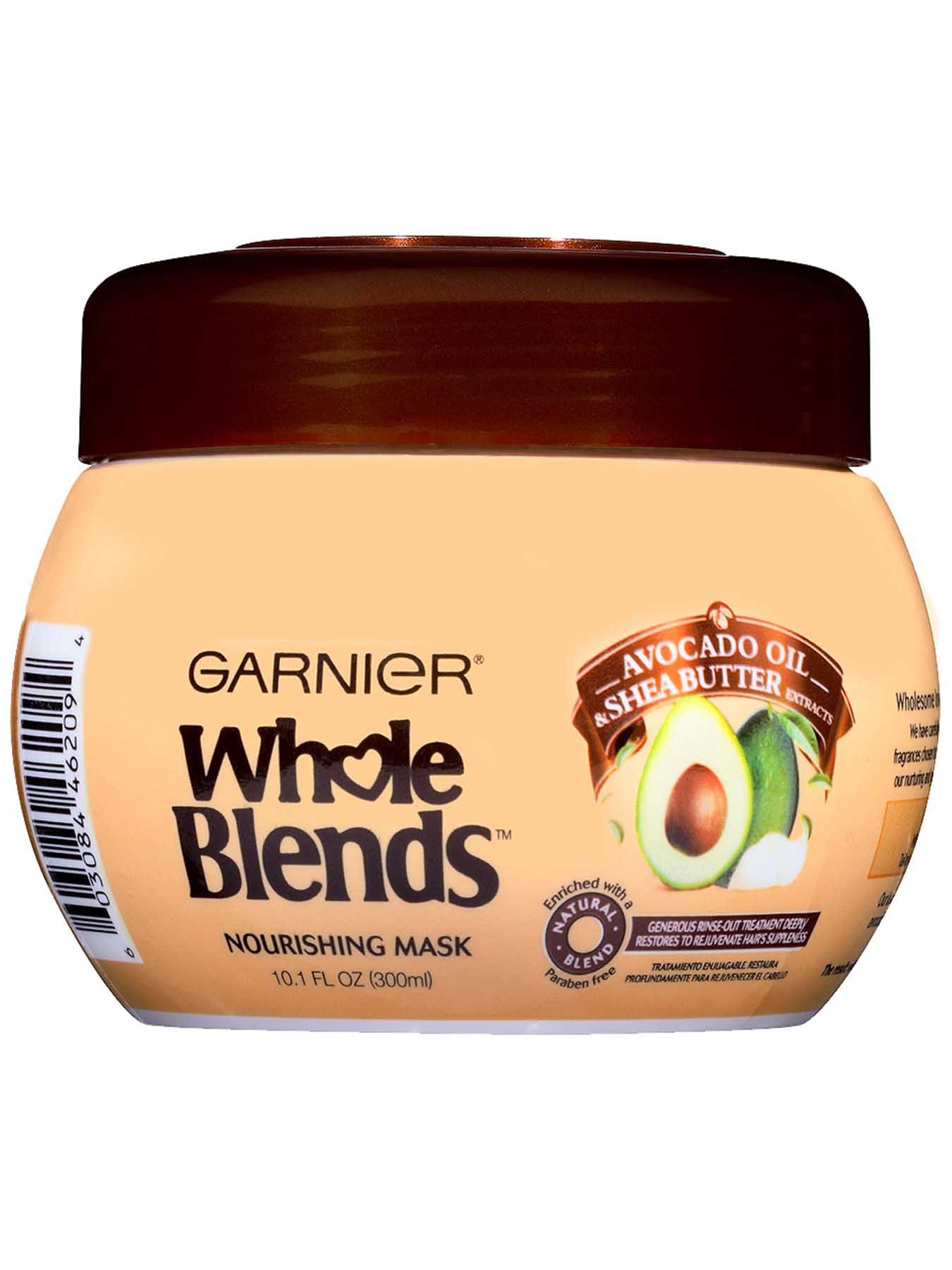 Garnier Whole Blends Nourishing Mask Avocado Oil Shea Butter Front Of Bottle